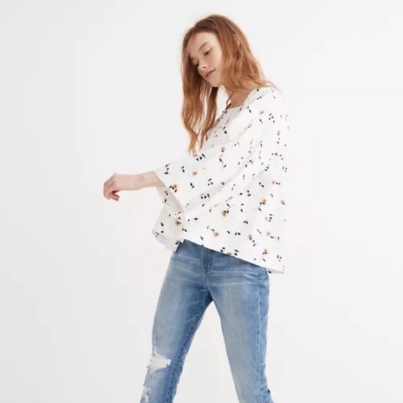Madewell NEW Square Neck Top in Sweet Blossoms - Picture 3 of 11